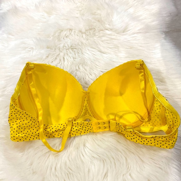 NEW YELLOW POLKA DOT BRA WITH REMOVABLE STRAPS - Picture 2 of 4